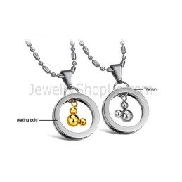 Pendentifs Mickey En Titane, Argent Et Or Avec Chaînes Offertes 264