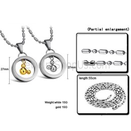 Pendentifs Mickey En Titane, Argent Et Or Avec Chaînes Offertes 264