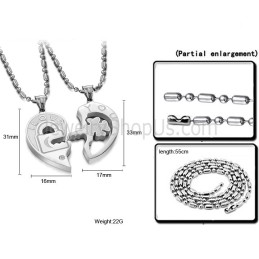 Pendentifs Amoureux En Titane, Clé Et Serrure, Avec Strass Et Chaînes Gratuites, C553