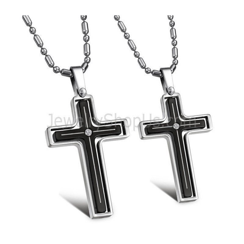 Pendentifs Croix En Titane Avec Strass Et Chaînes Offertes 116 Pendentifs Croix En Titane Avec Strass Et Chaînes Offertes 116