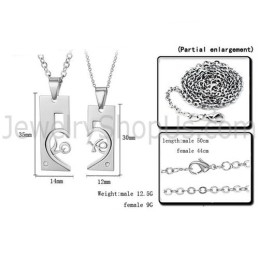 Pendentifs Rectangulaires En Titane Et Argent, Pendentifs En Forme De Cœur, Diamants Et Chaînes Gratuites C539