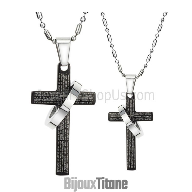 Pendentifs En Titane Noir Avec Croix Et Chaînes Gratuites C287 Pendentifs En Titane Noir Avec Croix Et Chaînes Gratuites C287