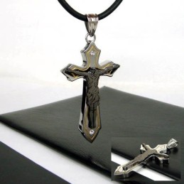 Pendentif Croix De Jus En Acier Titane Pour Homme (Chaîne Gratuite)