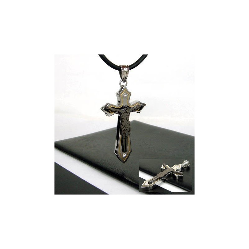 Pendentif Croix De Jus En Acier Titane Pour Homme (Chaîne Gratuite)