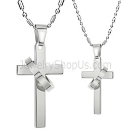 Pendentifs Croix En Titane Et Argent Avec Chaînes Gratuites 136