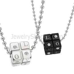 Pendentifs En Titane Noir Et Argent Avec Chaînes Gratuites C309