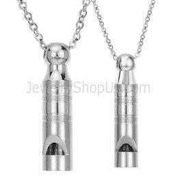 Pendentifs Sifflets D'Amour En Titane Et Argent Avec Chaînes Gratuites 205