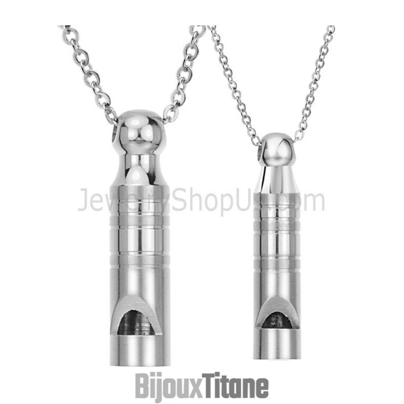 Pendentifs Sifflets D'Amour En Titane Et Argent Avec Chaînes Gratuites 205 Pendentifs Sifflets D'Amour En Titane Et Argent Avec Chaînes Gratuites 205