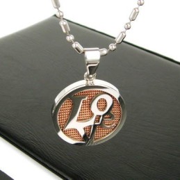 Collier Pendentif En Titane Pur Sutra Man En Or Rose Avec Amour