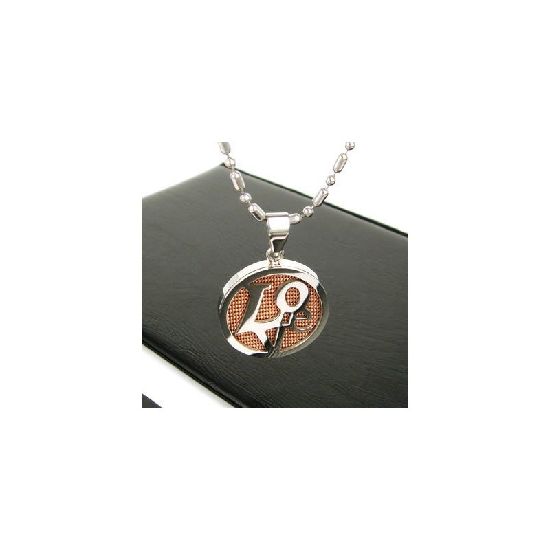 Collier Pendentif En Titane Pur Sutra Man En Or Rose Avec Amour