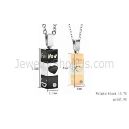 Pendentifs Cuboïdes En Titane Noir Et Or Avec Chaînes Gratuites C482
