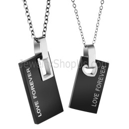 Pendentifs Rectangulaires Noirs En Titane Pour Amoureux Avec Chaînes Gratuites 291