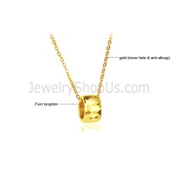 Pendentif En Tungstène Doré Poli Wx734