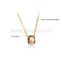 Pendentif En Tungstène Or Rose À Multiples Facettes Gx735