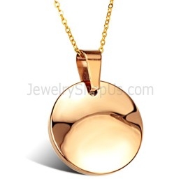 Pendentif En Tungstène Poli Or Rose Wx720