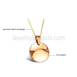 Pendentif En Tungstène Poli Or Rose Wx720