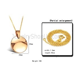 Pendentif En Tungstène Poli Or Rose Wx720