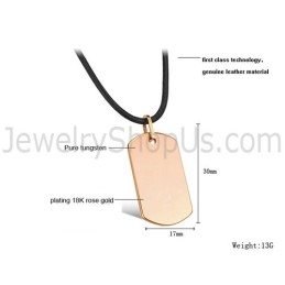 Pendentif En Tungstène Or Rose C633