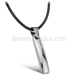 Pendentif Rectangulaire En Tungstène Poli Pour Homme C631