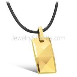 Pendentif En Tungstène Doré Poli C630