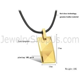 Pendentif En Tungstène Doré Poli C630