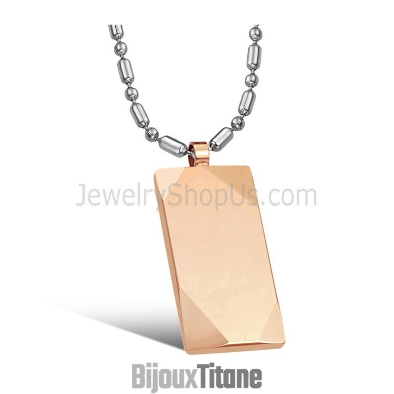 Pendentif En Tungstène Poli Or Rose C638 Pendentif En Tungstène Poli Or Rose C638