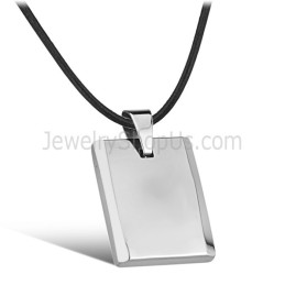 Pendentif Carré En Tungstène Poli C635