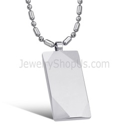 Pendentif Rectangulaire En Tungstène Et Argent C638