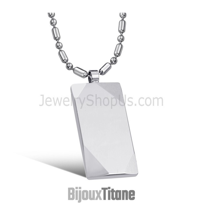 Pendentif Rectangulaire En Tungstène Et Argent C638 Pendentif Rectangulaire En Tungstène Et Argent C638