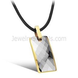 Pendentif En Tungstène Au Design Complexe Et Multifacettes, Plaqué Or 18 Carats C632