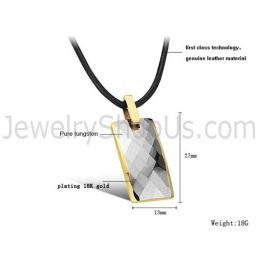 Pendentif En Tungstène Au Design Complexe Et Multifacettes, Plaqué Or 18 Carats C632