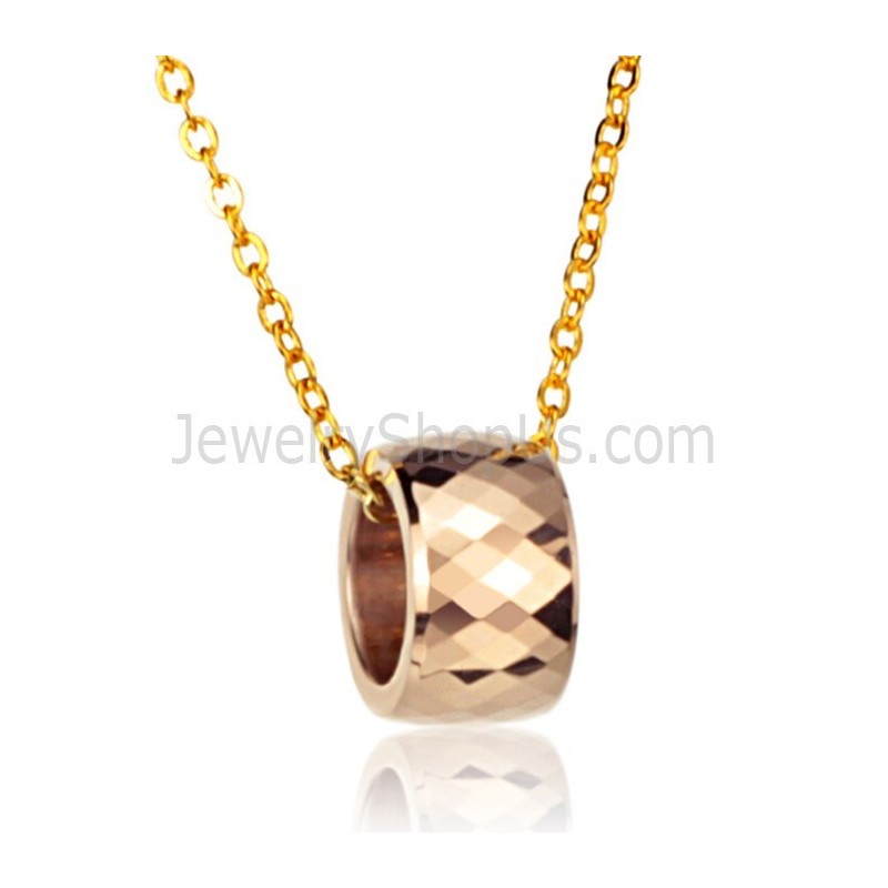Pendentif En Tungstène Or Rose À Multiples Facettes Wx718 Pendentif En Tungstène Or Rose À Multiples Facettes Wx718