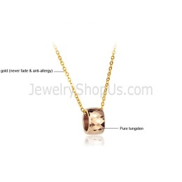 Pendentif En Tungstène Or Rose À Multiples Facettes Wx718