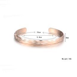 Bracelet Jonc En Tungstène Et Or Rose Poli C895