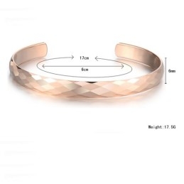 Bracelet Jonc En Tungstène Et Or Rose Poli C895