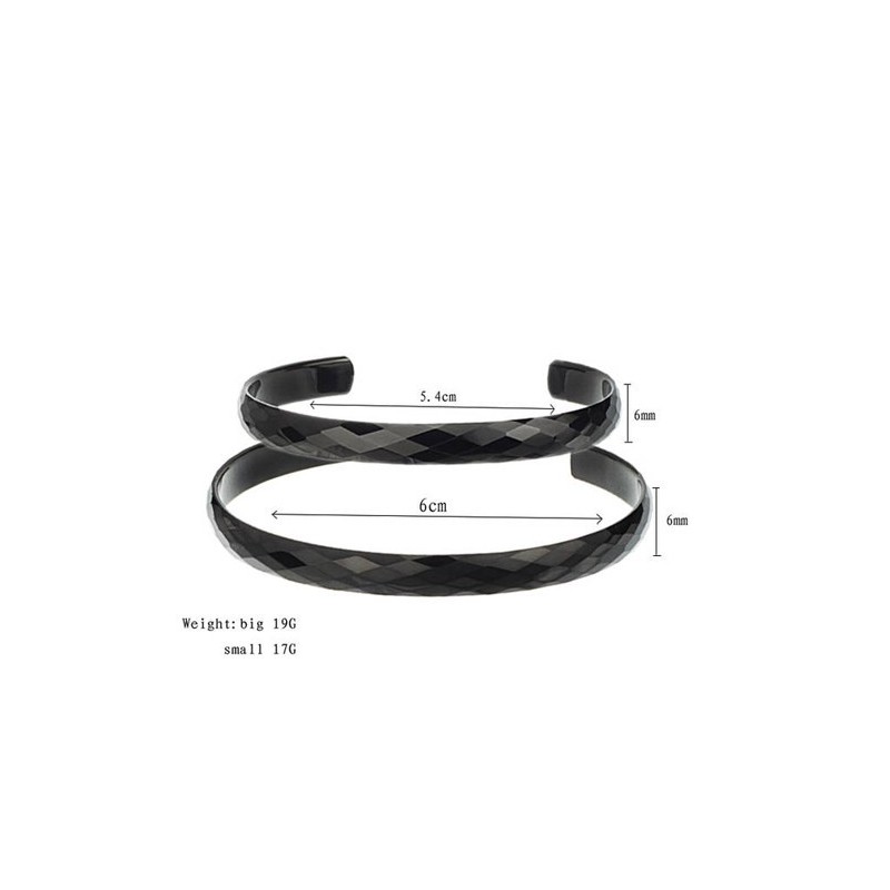 Bracelets Couple En Tungstène Noir Poli C896