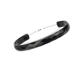 Bracelets Couple En Tungstène Noir Poli C896