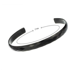 Bracelets Couple En Tungstène Noir Poli C896