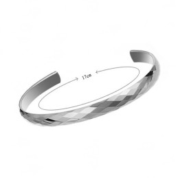 Bracelet Jonc En Tungstène Et Argent Poli C897
