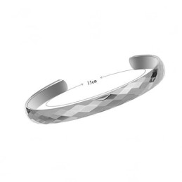 Bracelet Jonc En Tungstène Et Argent Poli C897
