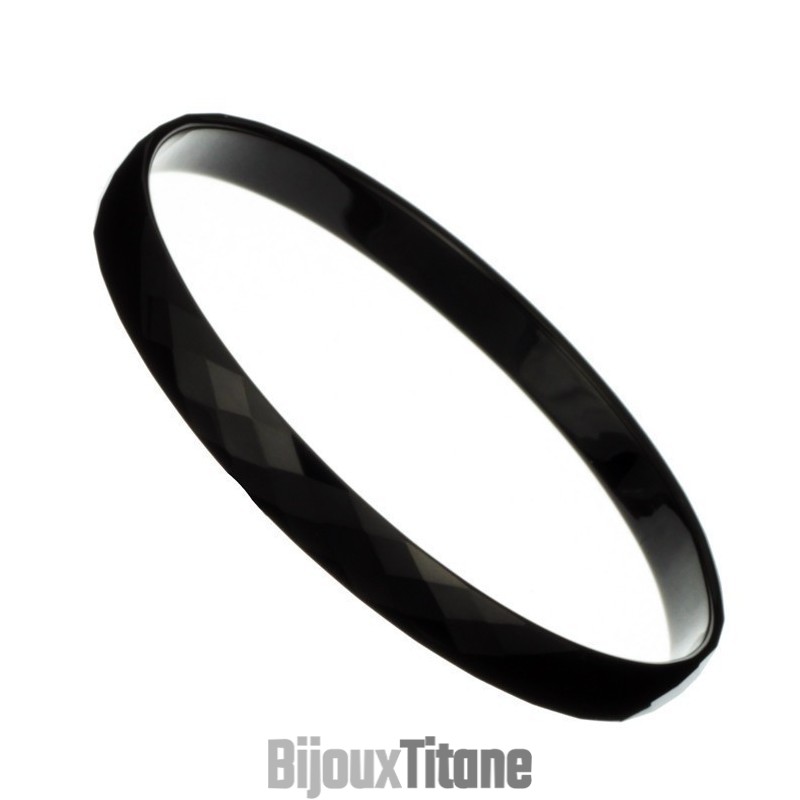 Bracelet Jonc En Tungstène Noir Poli C888