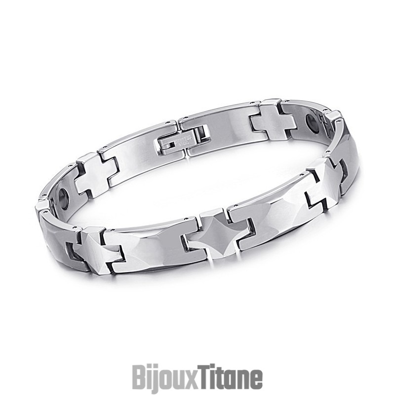Bracelet En Tungstène Poli Et Sain Avec Pierre Magnétique Énergétique C938 Bracelet En Tungstène Poli Et Sain Avec Pierre Magnétique Énergétique C938