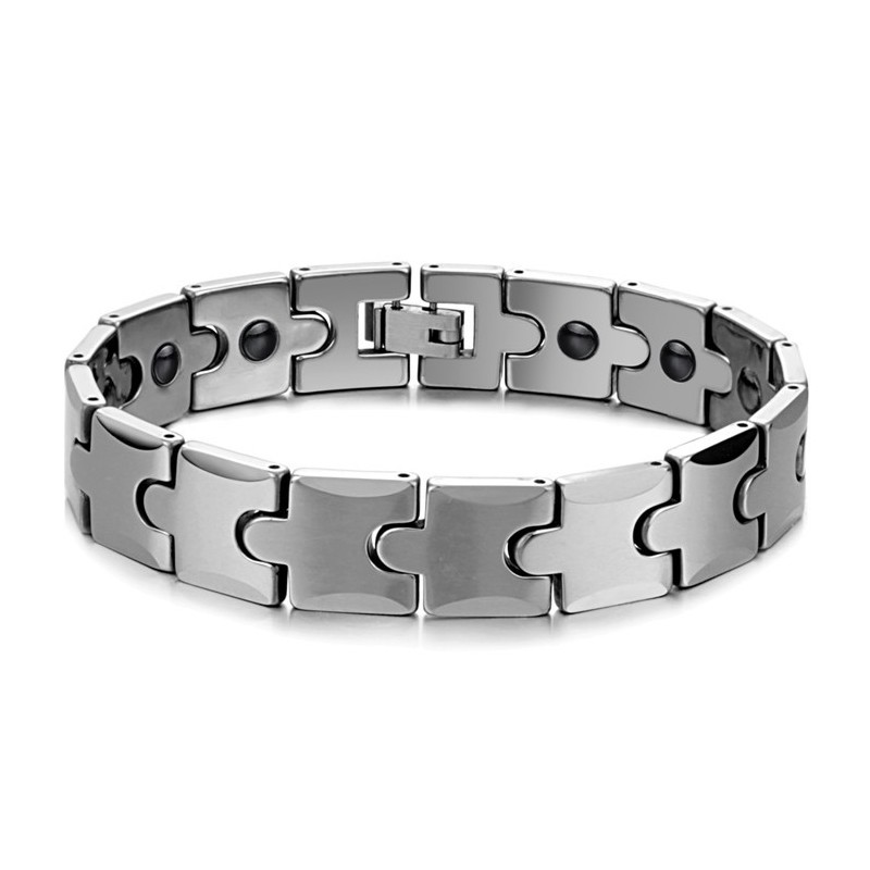Bracelet De Santé À Énergie Magnétique En Tungstène Et Maillons De Blé C440 Bracelet De Santé À Énergie Magnétique En Tungstène Et Maillons De Blé C440