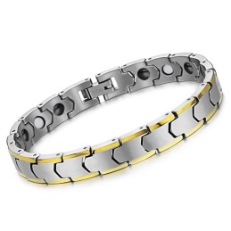 Bracelet À Maillons En Argent Tungstène Plaqué Or 18 Carats C933