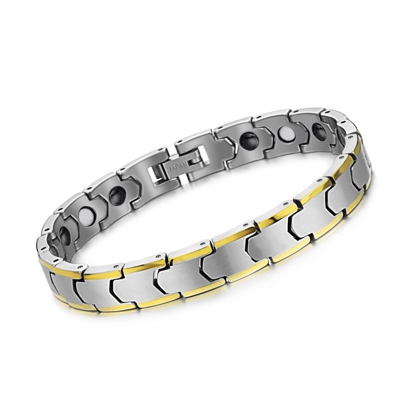Bracelet À Maillons En Argent Tungstène Plaqué Or 18 Carats C933