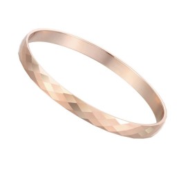 Bracelet Jonc En Tungstène Et Or Rose Poli C892