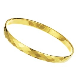 Bracelet Jonc En Tungstène Doré À Multiples Facettes C887