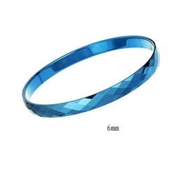 Bracelets Couple En Tungstène Bleu À Multiples Facettes, Design Complexe C891