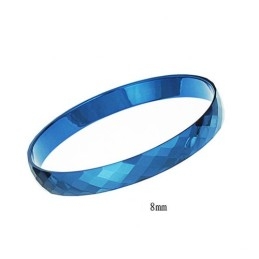 Bracelets Couple En Tungstène Bleu À Multiples Facettes, Design Complexe C891