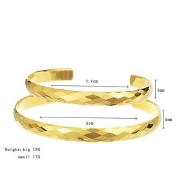 Bracelet En Tungstène Poli Or, Design Complexe À Multiples Facettes, Pour Couple, C893